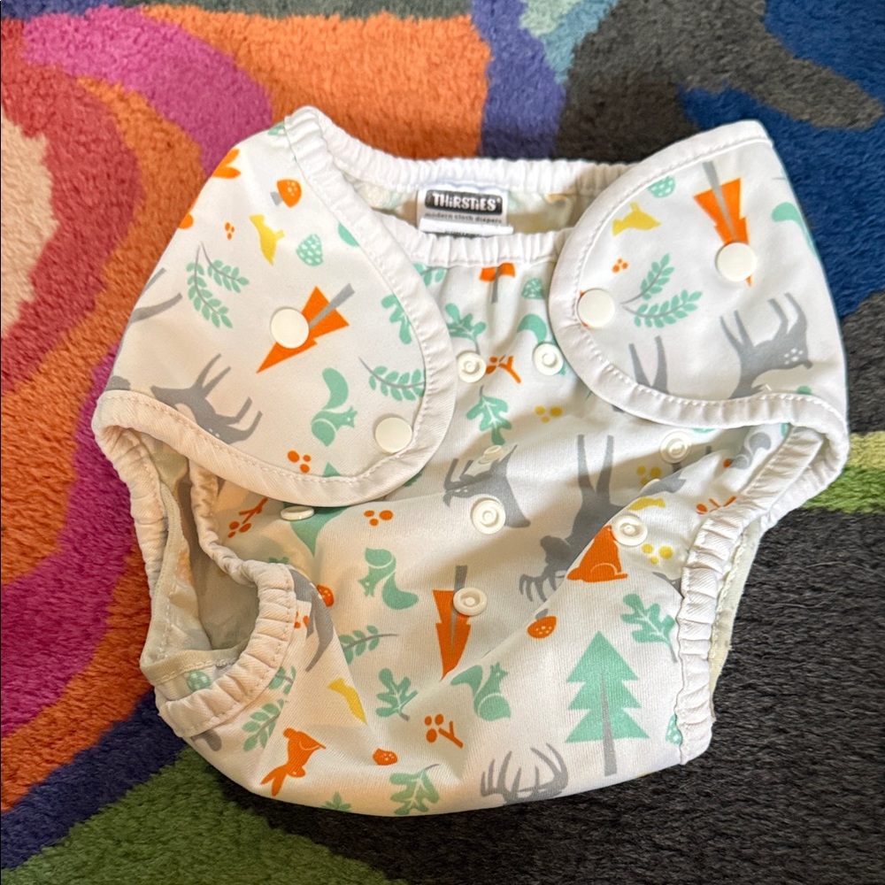 Thirsties diaper cover, GUC, size Two, Snap closure, adjustable snaps